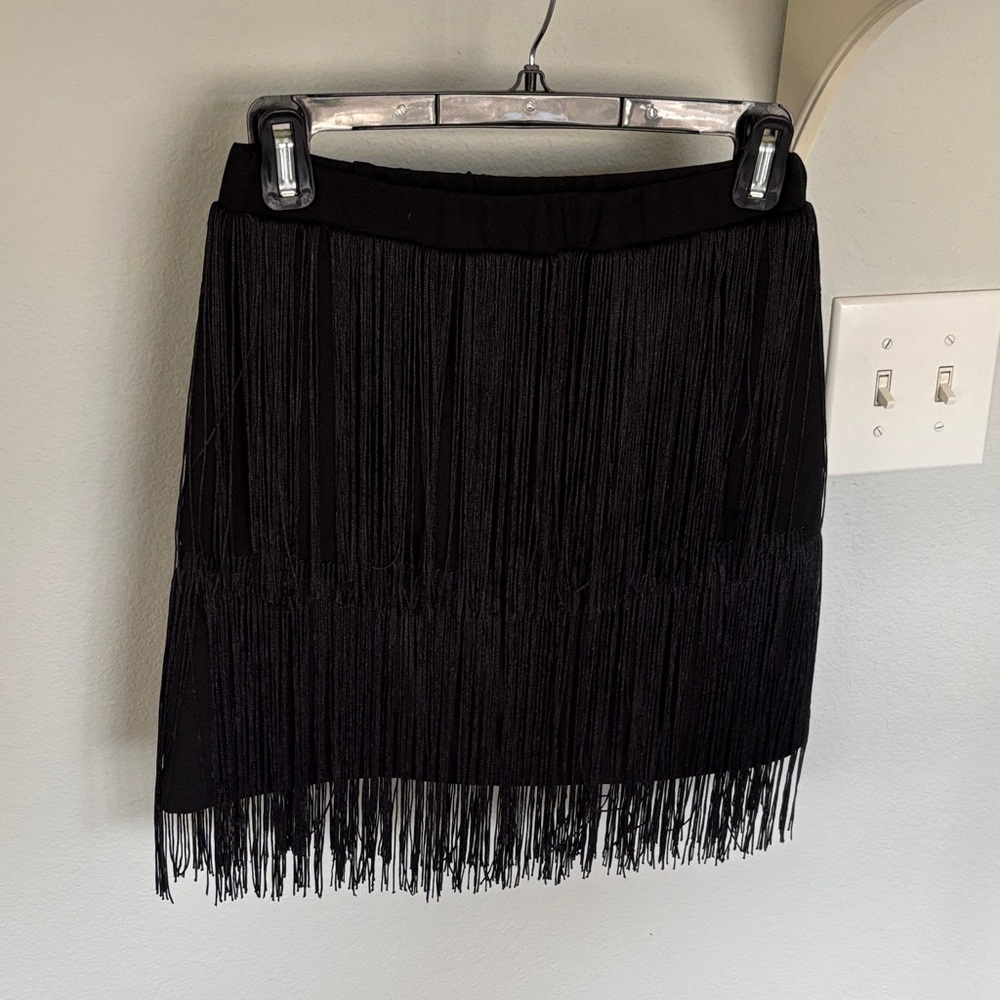 Black Fringe Skirt